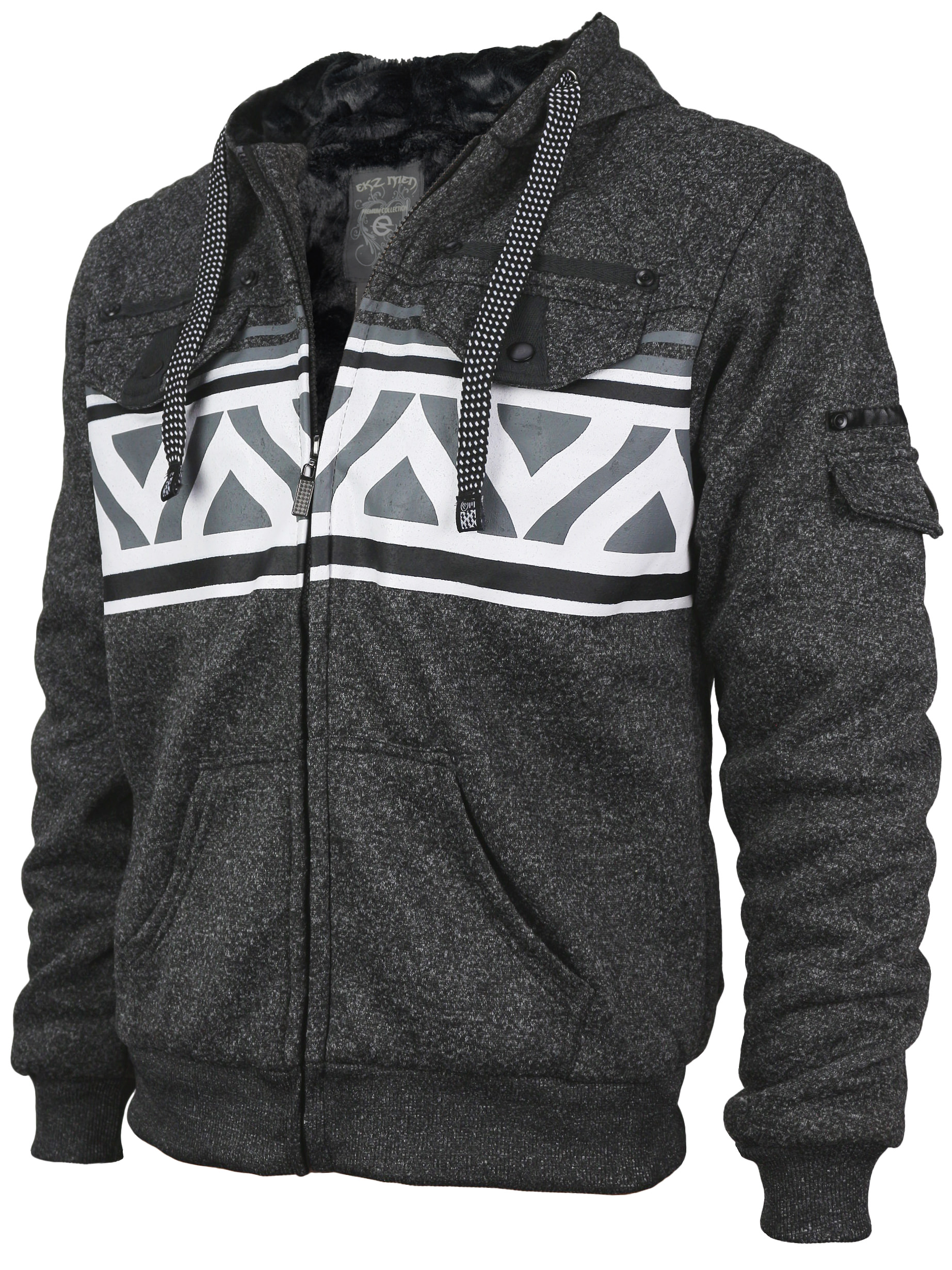 Graphic Geo Tribal Fleece Lined Zip 