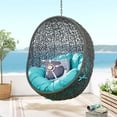thumbnail image 3 of Modway Chaise Balançoire de Patio Extérieur en Rotin et Acier avec Support Gris/turquoise, 3 of 9