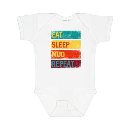 

Inktastic Motocross BMX off Road Eat Sleep Mud Repeat Gift Baby Boy or Baby Girl Bodysuit