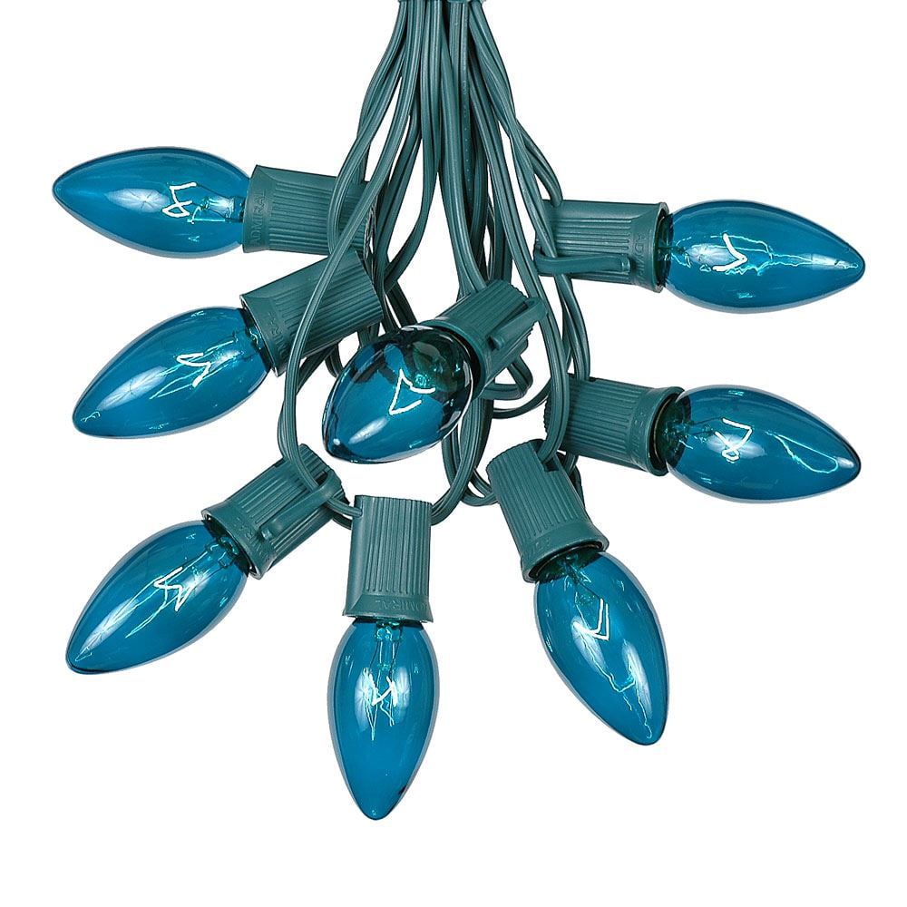 C9 Teal Christmas String Light Set Outdoor Christmas Light String