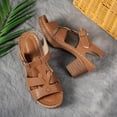 thumbnail image 6 of Mepaouo Orthopedic Wide Sandals for Women 2025 Strappy Arch Support Flat Wedge Walking Slip on Shoes, 6 of 8