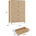 thumbnail image 2 of 5 Drawer Dresser for Bedroom – Modern Simply Chest of Drawers, Wood Storage Dresser with Deep Drawers for Living Room, Hallway, Entryway, Natural Oak, 2 of 8