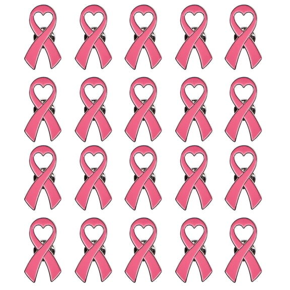 ZYHARUKO 20pcs Official Ribbon Brooches Pin Breast Cancers Awareness Lapel Health Care Public Welfare Badges Women Jewelry Gift