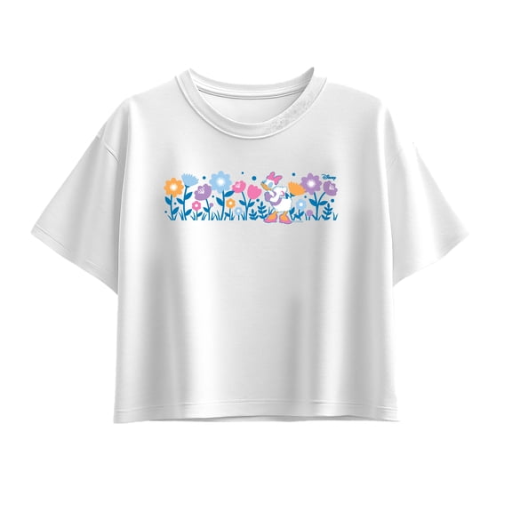 Disney - Daisy Flowers - Youth Girl Short Sleeve Boxy Tee