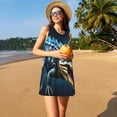 thumbnail image 3 of Balery Starry Sky Colorful Crocodile Vestidos de verano para mujer con estampado: vestido holgado sin mangas, vestido playero informal y cómodo para días calurosos., 3 of 7