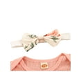 thumbnail image 6 of Kiapeise Baby Girl Summer Clothes Set, Short Sleeve Romper + Shorts + Headband, 6 of 9