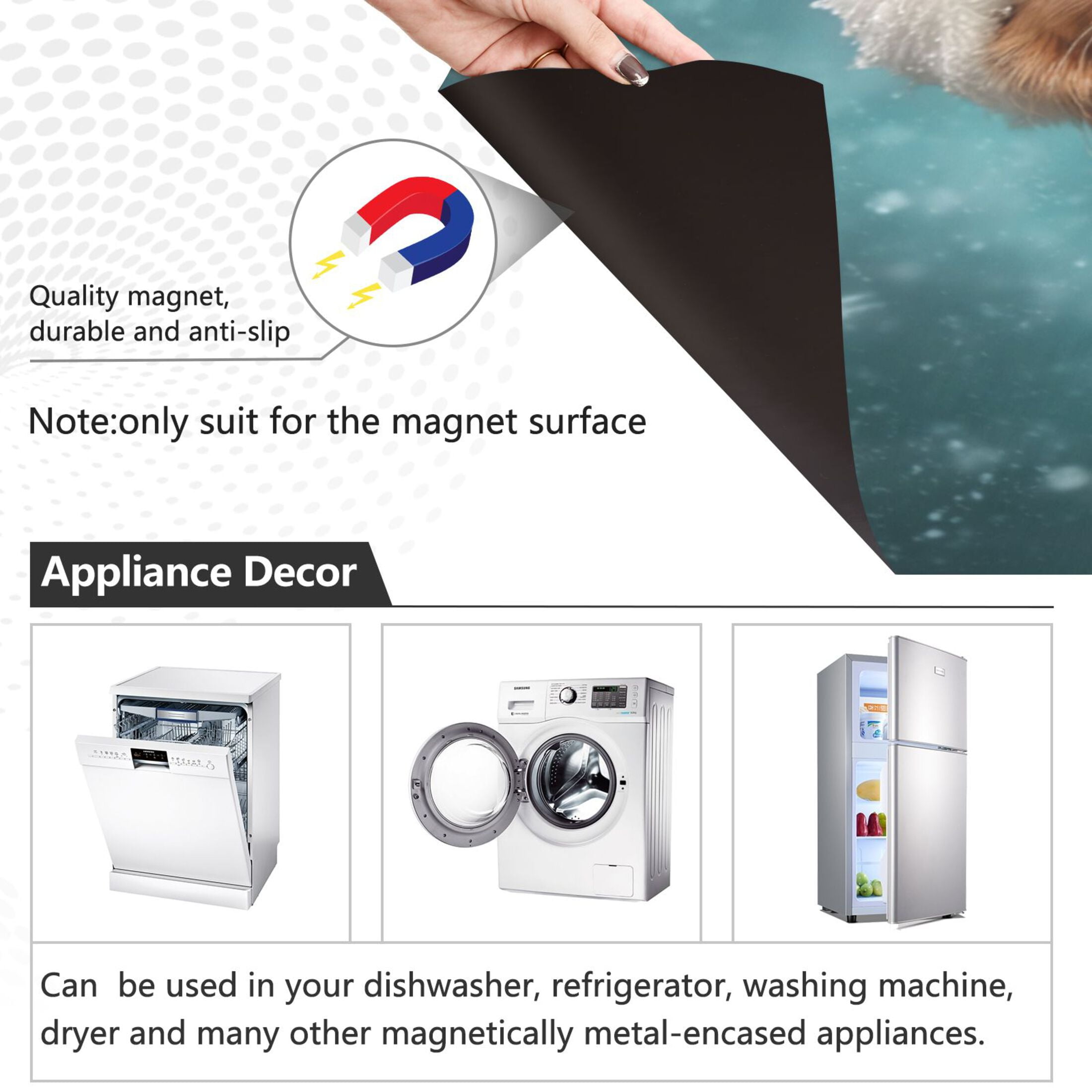Dishwasher Sticker Magnetic Dishwasher Sticker Magnetic Decorative Sticker Refrigerator Sticker Dishwasher Decorative Stickers Magical Christmas Black Dog