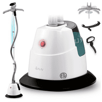 Restored SALAV GS06-DJA Standing Steamer with Garment Hanger, 1.3L Water Tan, Double-Insulated Steam Hose, Black (Refurbished)