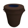 thumbnail image 1 of LA Linen Housse Extensible en Spandex pour Poubelle 32 Gallons Ronde, Marron, 1 of 4