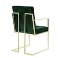 thumbnail image 4 of Karl Hunter Green/Gold Velvet Dining Chairs, Pack of 2 - Button Tufted, Square Arm, Gold Frame, 4 of 9
