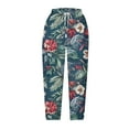 thumbnail image 4 of Pants for Women Casual Loose Tie Waist Harem Hem Print Trousers with Pocket High Rise Pleated Baggy Lounge Daily Bottoms, Multicolor, XXL, 4 of 5