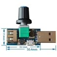 thumbnail image 3 of 3PCS 5W USB Fan Speed Controller Stepless USB Fan Speed Controller DC 5V DC 4-12V to 2.5-8V Regulator Speed Control Knob with Power Switch, 3 of 5