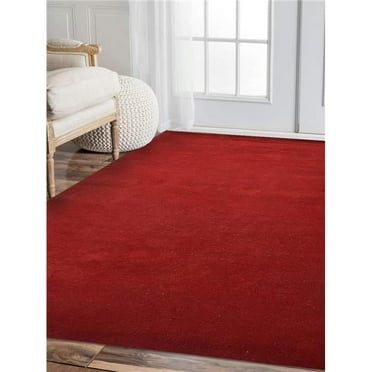 Glitzy Rugs  8 x 8 ft. Solid Hand Knotted Gabbeh Wool Square Area Rug - Red