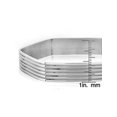 thumbnail image 4 of ELYA Jewelry Women's Striped Hexagon Steel Bangle Bracelet (12mm Wide), 4 of 4