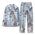 thumbnail image 1 of Spring and Autumn Printed Pajamas Women's Fashion Daily Casual V-Neck Long Sleeve Set Character Pattern Printed Pajama Set, 1 of 2