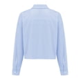 thumbnail image 5 of Alun Womens Button down Cropped Shirts Long Sleeve Casual Crop Tops Solid Color Lapel Blouse Shirt with Chest Pocket Lightweight Soft Comfort Summer Clothes 1—Light Blue S, 5 of 8