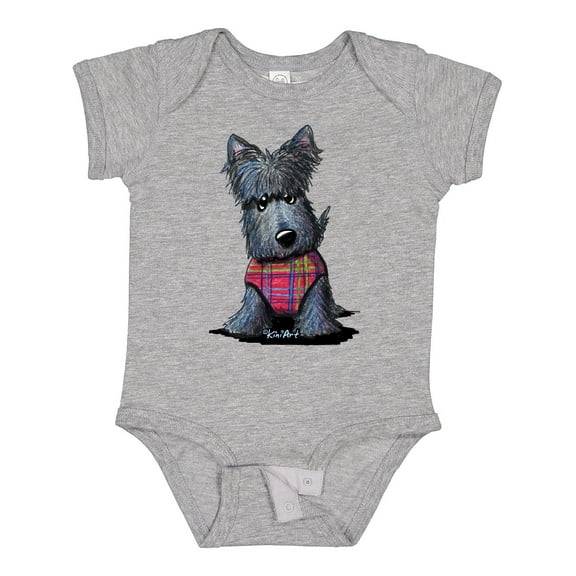 Inktastic Scottie Dog in Plaid Boys or Girls Baby Bodysuit