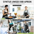 thumbnail image 7 of Kitchen Apron with Pockets for Men Women, Oil Stain Resistant, Black, Pack of 3Pcs, 7 of 7