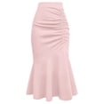 thumbnail image 2 of Womens Plus Size Fishtail Pencil Skirts Elegant Ruffle Hem Skirt High Waisted Stretch Skirts, 2 of 4
