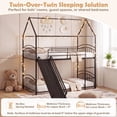 thumbnail image 4 of Gymax House Bunk Bed Frame w/ Metal Slats Reversible Ladder & Slide for Bedroom Black, 4 of 10