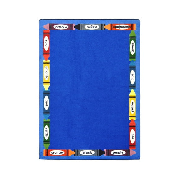 Joy Carpet Kid Essentials Language and Literacy Bilingual Colors Rug Rectangle Multicolor 5'4" x 7'8"
