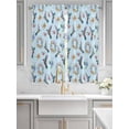 thumbnail image 2 of Blue Hummingbird Living Room Curtains 2 Panel, Spring Watercolor Flowers Leaf Plant Cafe Window Treatment, Extra Long Farmhouse Bedroom Bathroom Kitchen Curtains Drapes 104"x72", 2 of 6