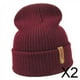 thumbnail image 1 of Gorro de invierno de punto para clima frío Salvador Gorro holgado 2 piezas negro gris Vino rojo, 1 of 4