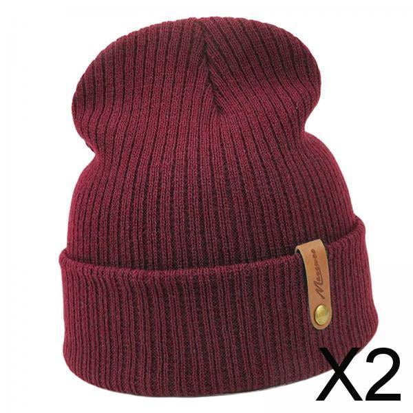Gorro de invierno de punto para clima frío Salvador Gorro holgado 2 piezas negro gris Vino rojo