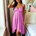 thumbnail image 6 of Chemise Nightgowns for Women Zaewscy Women's Casual Summer Short-style Lace Knee-length Nightgown With Bow Decoration Pink Free Size, 6 of 9