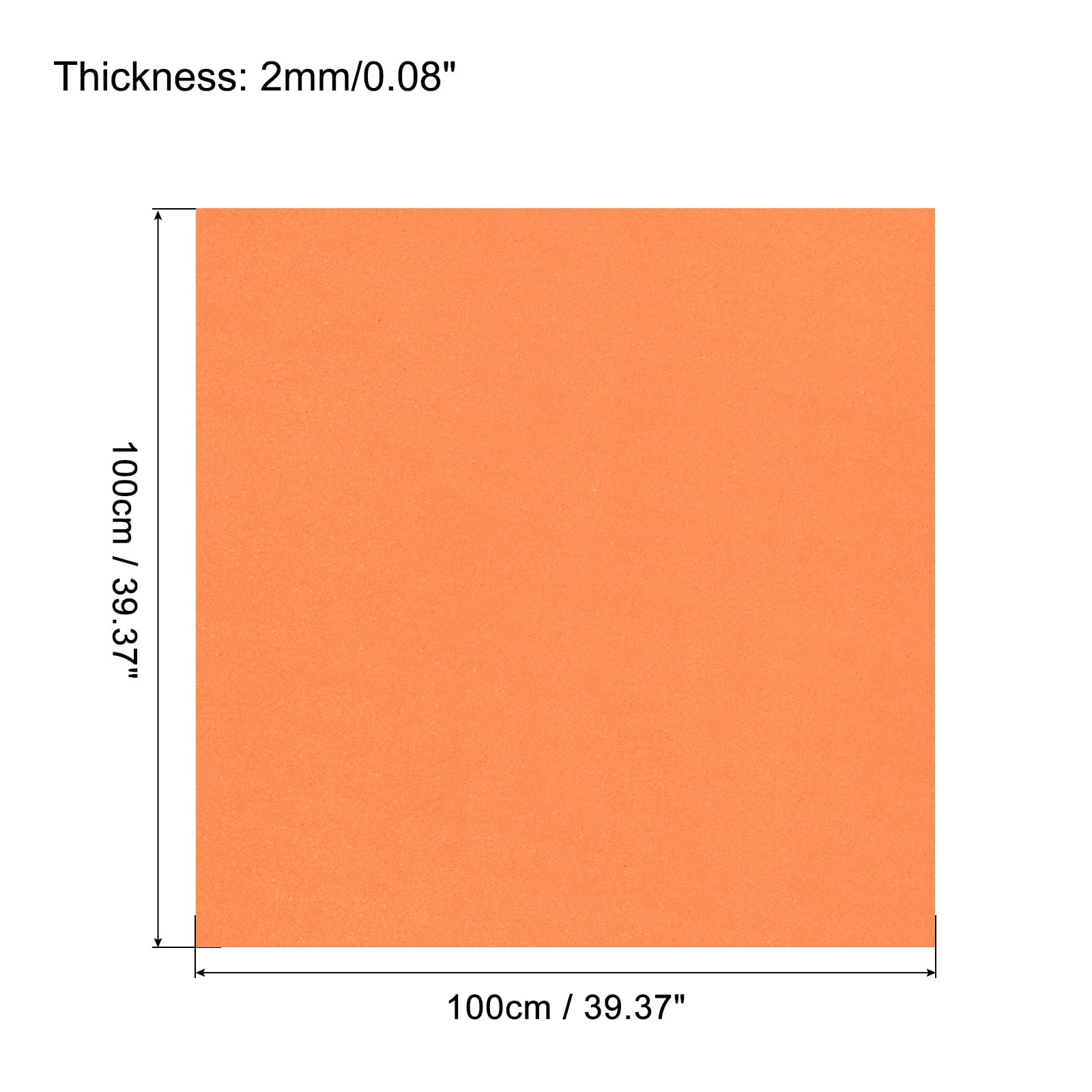 Uxcell EVA Foam Sheets Orange 39.4 Inch x 39.4 Inch 2mm Thick Crafts Foam Sheets for Costumes, Arts and Crafts Projects Pack of 1
