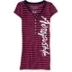 thumbnail image 1 of Aeropostale - Camiseta henley a rayas para mujer, color rosa, talla mediana, 1 of 1