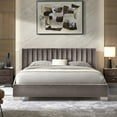 thumbnail image 3 of Costway Queen Tufted Upholstered Platform Bed Frame Flannel Headboard Light Grey, 3 of 10