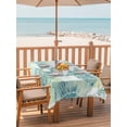 thumbnail image 2 of Outdoor Tablecloth with Umbrella Hole for Patio/Picnic/Party/Camping, Sage Green Conch Waterproof Table Cloth Rectangle Table Cover Washable, Coastal Summer Beach Coral (60"x 120"), 2 of 9