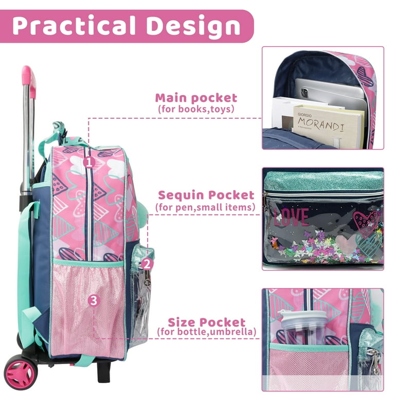 Pink Sparkle Glitter Hard Sided Kids Suitcase