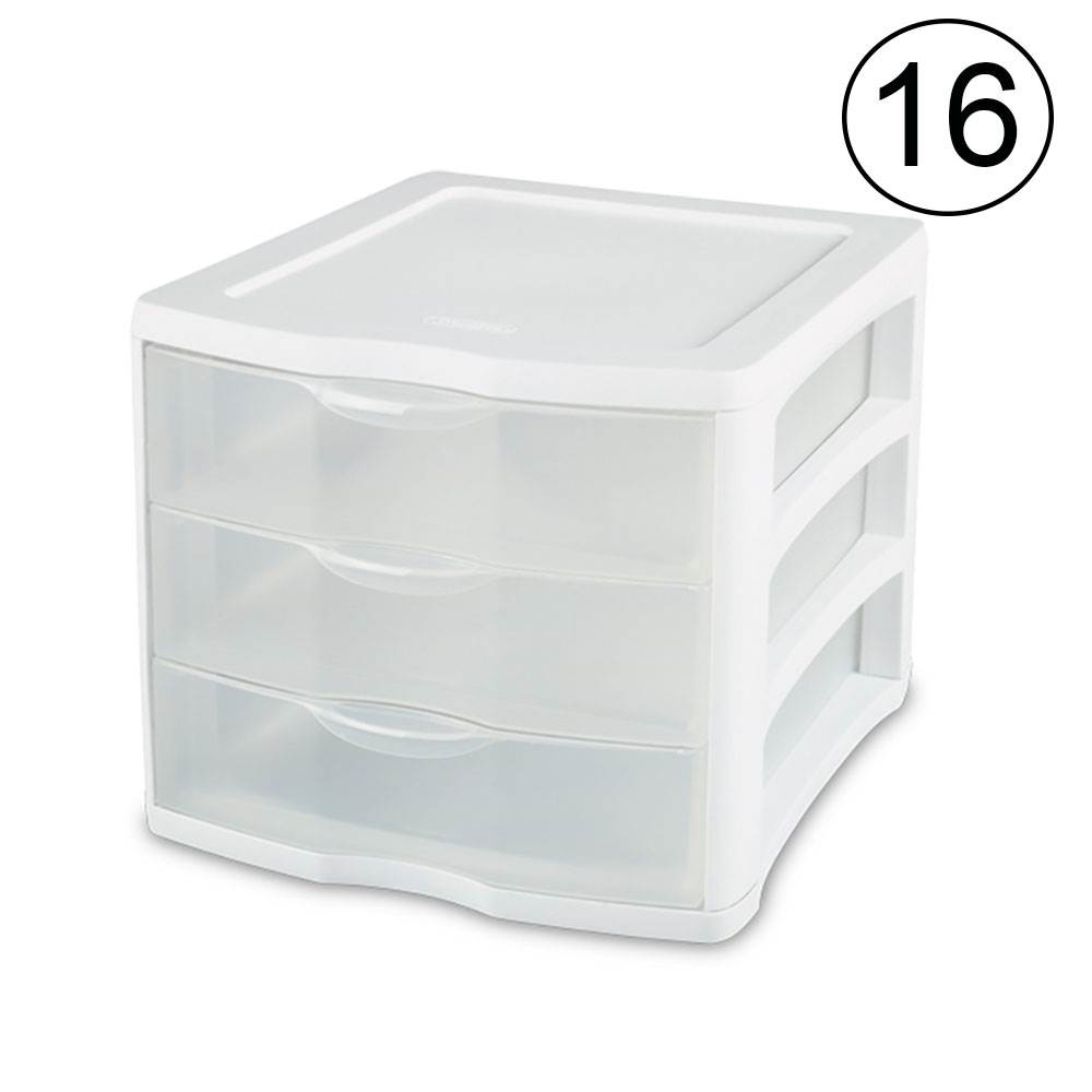 Sterilite ClearView Compact Portable 3 Storage Drawer Organizer