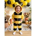 thumbnail image 5 of RUINIXCW Newborn Baby Girl Boy Halloween Bee Costume Cosplay Outfit Infant Fall Winter Clothes Snowsuit Fleece Jumpsuit Long Sleeve Zip Hooded Romper, 5 of 10