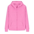 thumbnail image 5 of HAiming Fleece Jacket for Women Plus Size Solid Long Sleeve Zip up Hoodie Coat Winter Soft Warm Outwear with Pocket, 5 of 5