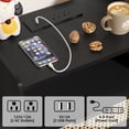 thumbnail image 2 of LEYAOYAO Nightstand with USB Ports, Woven Rattan Bedside Table with 1 Drawer and Lift-Up Legs, for Boho Bedroom, Black New, 2 of 7