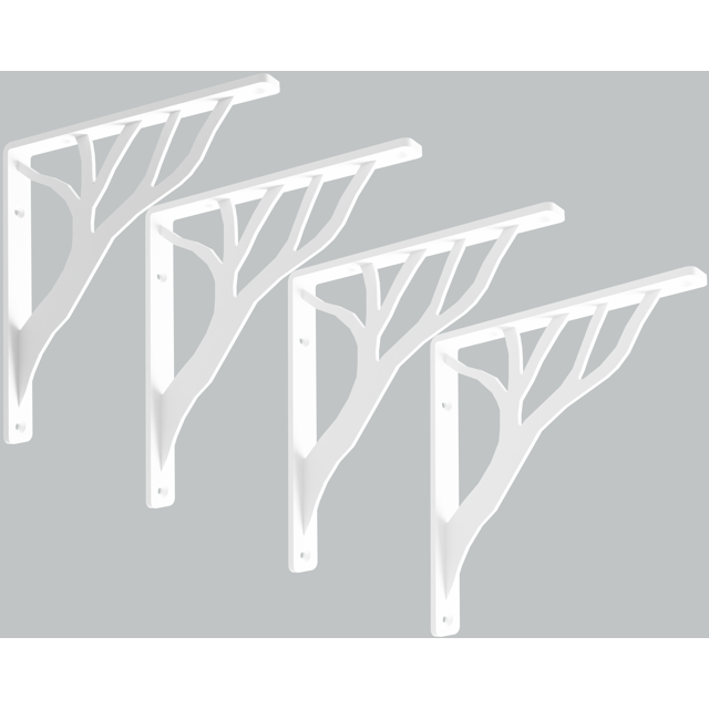 Balin Designs White tree Heavy Duty Metal Shelf Mounting Bracket for 8