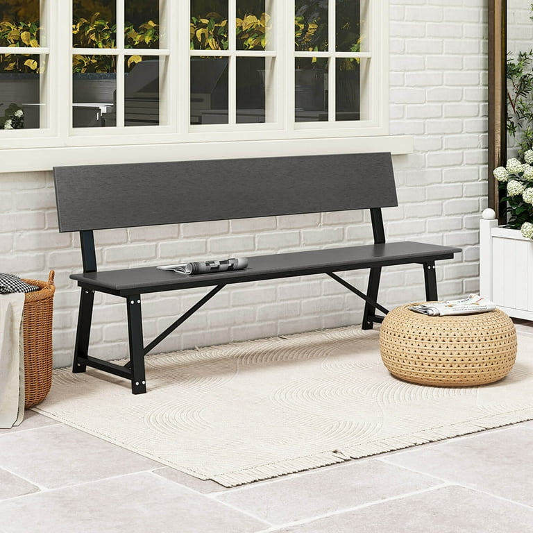 Costway 1 PCS 4-Person Bench with All-Weather HDPE Seat