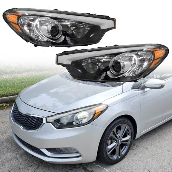 For 2014 2016 Kia Forte LX EX & Forte5 Halogen Headlight Left Right Pair 2pc
