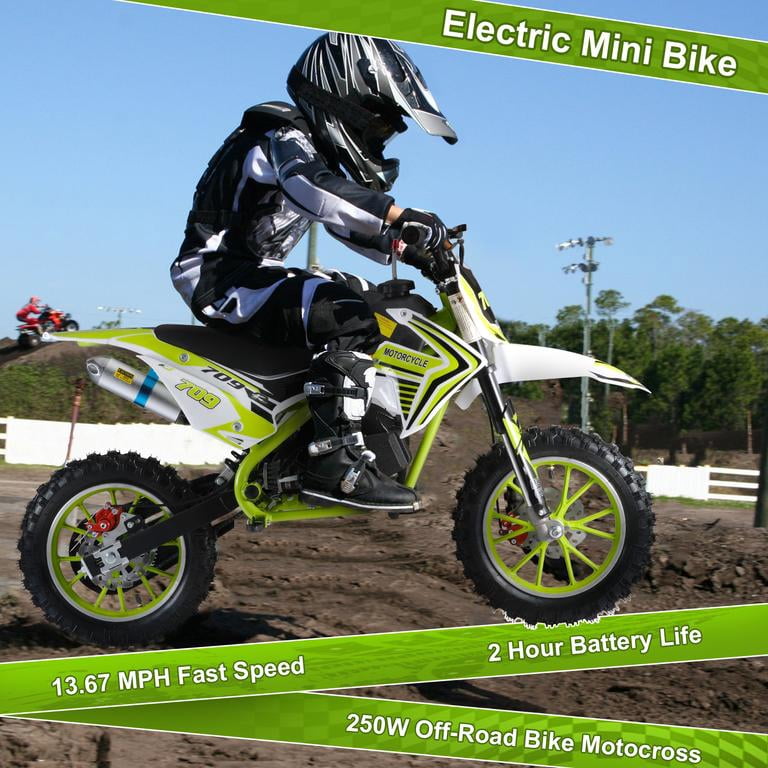 Dirt Bikes 49cc 2-Stroke, Dirt Bike for Kids Pull Start Off-Road Motorcycle 30KM/H Shock Absorption Green