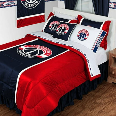 Washington Set - NBA Washington Wizards Comforter and Pillowcase Set Basketball Team Logo Bedding