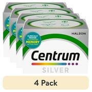 (4 pack) Centrum Silver Adults 50 Plus Multivitamin With Vitamin C, D & E, 125 Count