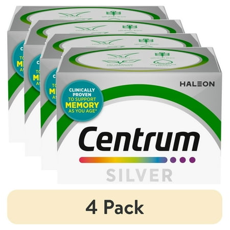(4 pack) Centrum Silver Adults 50 Plus Multivitamin With Vitamin C, D & E, 125 Count