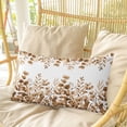 thumbnail image 4 of Brown Yellow Eucalyptus Leaves Pillow Covers, Linen Long Throw Pillow Case, Watercolor Spring Summer Botanical Holiday Pillow Protector Decorative Cushion Cover for Living Room/Bedroom 16" x 24", 4 of 8