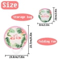 thumbnail image 4 of 4pcs Pack Foldable Round Hand Fan 9.3 Inch 23.7cm Portable Flying Disc Polyester Fabric with Spring steel Circle and Handle, Summer Cooling Decorative Fan for Party, Wedding & Daily Use, 4 of 6