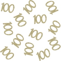 Number 100 Table Confetti for Baby's 100th Days Party Paper Scatters for 100th Birthday Celebrating Decorations - Gold 100pcs