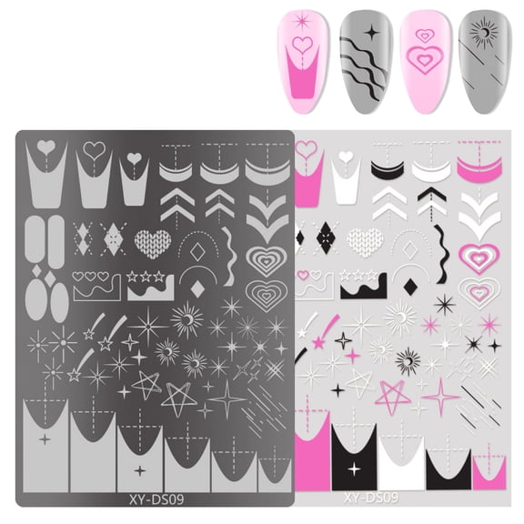 Lines Nails Art Stamping Template Flowers Manicure Template Tool French Tip Nails Stamping Plates Nails Art Stamp Tool