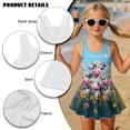thumbnail image 6 of Xixirimido Cows Vibrant Floral Print Modest Girls’ Swimwear One Piece – Hawaiian Skirted Bathing Suit with Built-in Shorts, Sleeveless UPF 50+ Swimsuits, 12-13 Years, 6 of 7